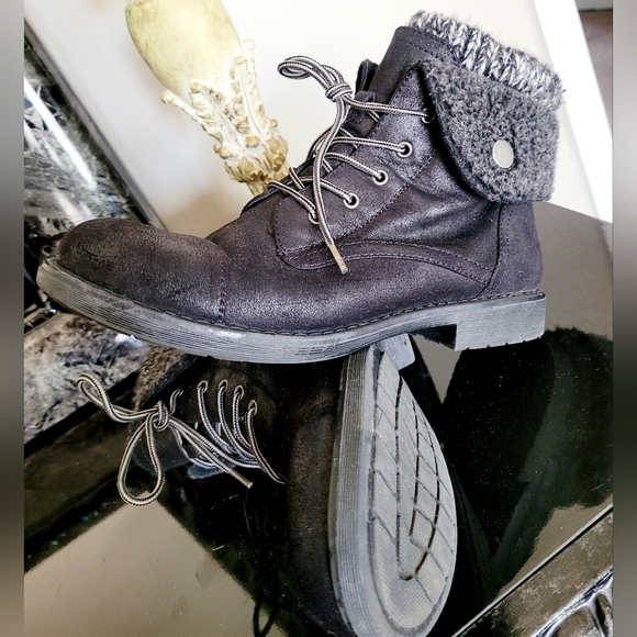 Cliffs White Mountain Duena Women Hiking/Moto Knit Sweater Sock Boots Black 8.5 - Picture 7 of 16